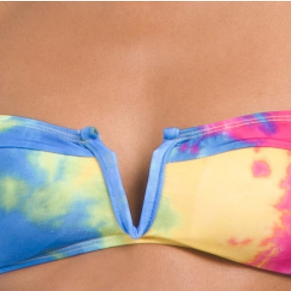 Lucky Brand Blue/Green /Orange Bikini Set Sz L NWOT - Picture 3 of 14
